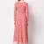 Paisley printed fit & flared gathered watermelon pink dress