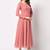 Paisley printed fit & flared gathered watermelon pink dress