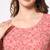 Paisley printed fit & flared gathered watermelon pink dress