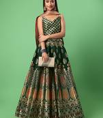 Dark Green Colour Jacquard Fabric Mehendi Designer Lehenga Choli