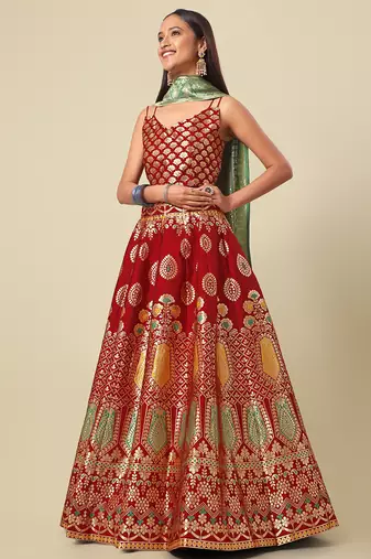 Maroon Colour Jacquard Woven Lehenga Choli