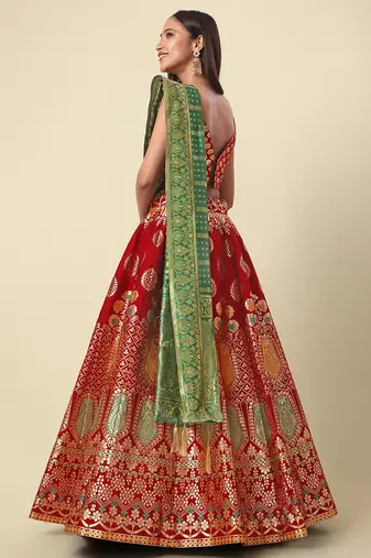 Maroon Colour Jacquard Woven Lehenga Choli