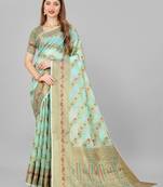 Designer Soft Feel Cotton Silk Saree With Golden Zari Weaves Pallu & Border ||Party Wear||Marriage|| Festive Wear