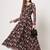 Floral printed fit and flared georgette black dress