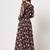 Floral printed fit and flared georgette black dress
