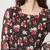 Floral printed fit and flared georgette black dress
