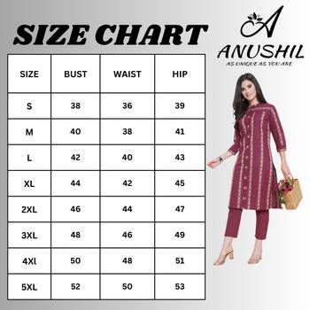 Anushil cotton checkered mandarin collar 3/4th sleeves straight kurta with pant set (colour - black) 5