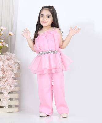 Baby pink layered top and pants 2
