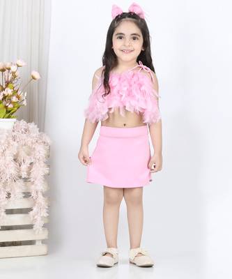 Baby pink feather top and skirt 1