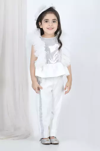 White peplum top and pant