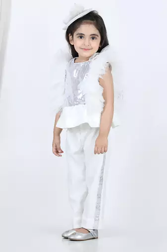 White peplum top and pant