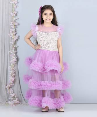 Lilac pearl full length dress 1