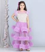 Lilac pearl full length dress