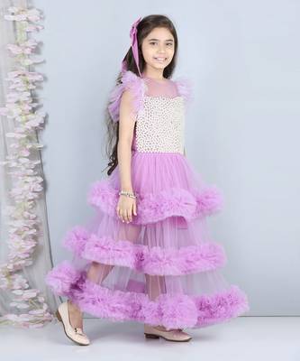 Lilac pearl full length dress 2