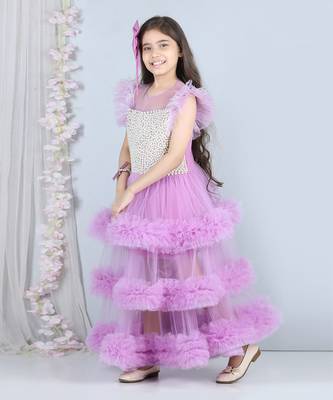 Lilac pearl full length dress 4