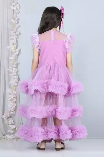 Lilac pearl full length dress