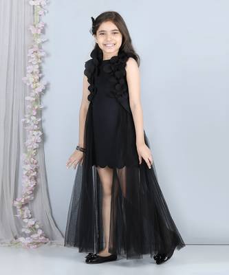 Black neoprene flower dress 1