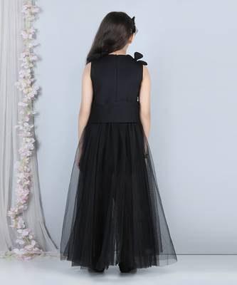 Black neoprene flower dress 5