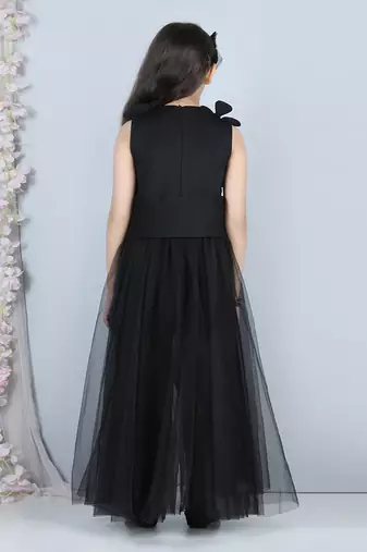Black neoprene flower dress