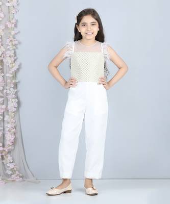 White pearl work jumpsuit 1
