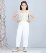White pearl work jumpsuit