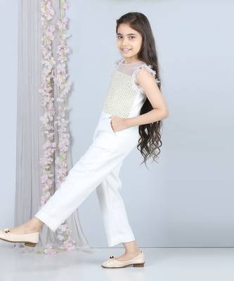 White pearl work jumpsuit 2