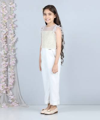 White pearl work jumpsuit 3
