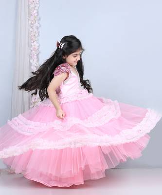 Baby pink flair dress 2