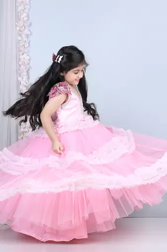 Baby pink flair dress