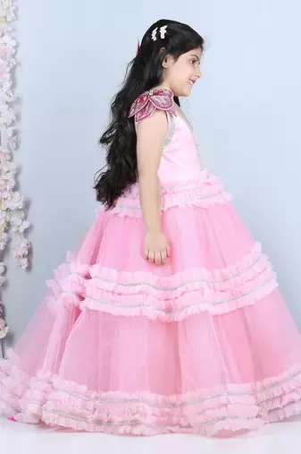 Baby pink flair dress