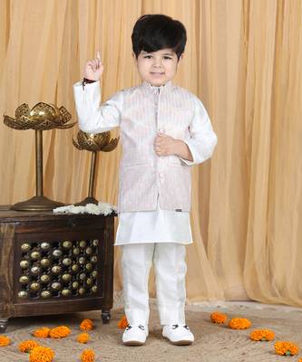 White nehru jacket set 1