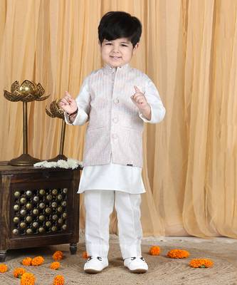 White nehru jacket set 2