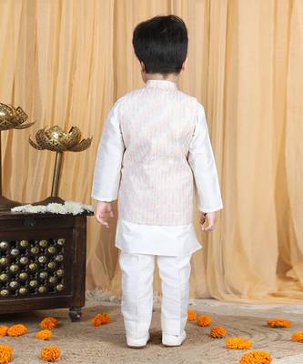 White nehru jacket set 4