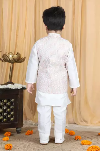 White nehru jacket set