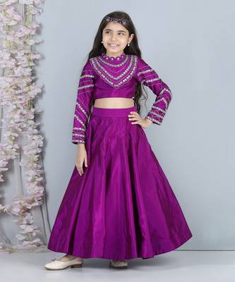 Purple stone work lehenga set 1