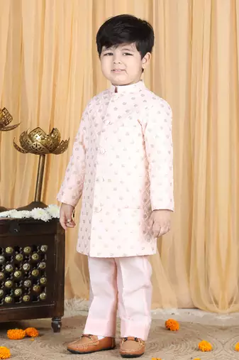Peach sherwani set