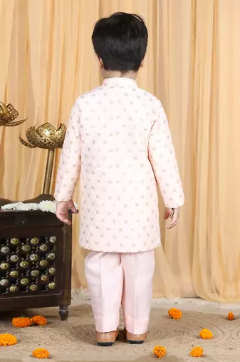 Peach sherwani set