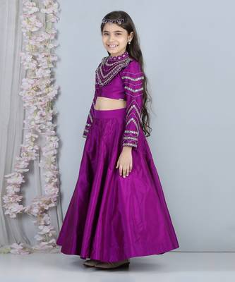 Purple stone work lehenga set 3