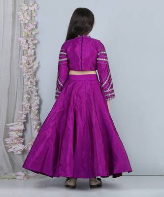 Purple stone work lehenga set 4