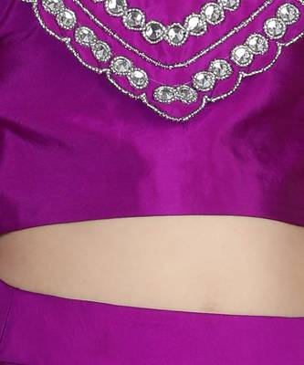 Purple stone work lehenga set 5
