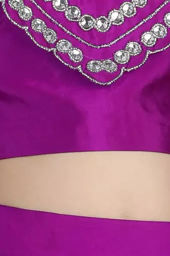Purple stone work lehenga set