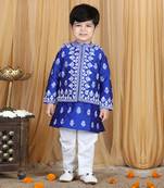 Electric blue kurta jacket set
