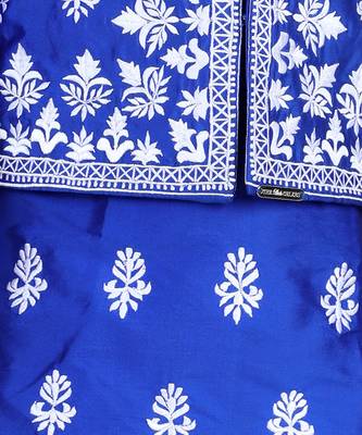Electric blue kurta jacket set 5