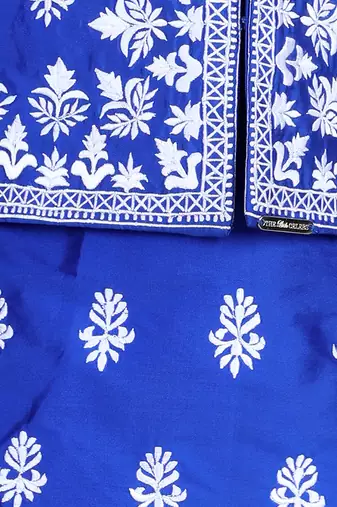 Electric blue kurta jacket set