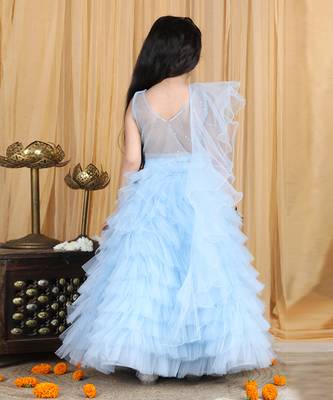 Sky blue handwork lehenga set 4