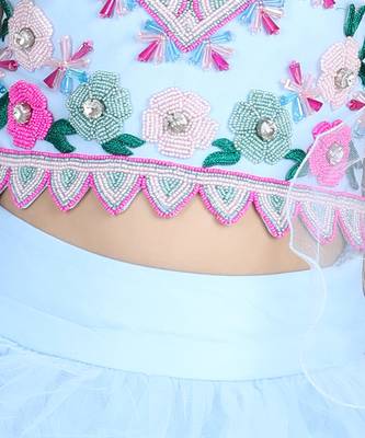Sky blue handwork lehenga set 5