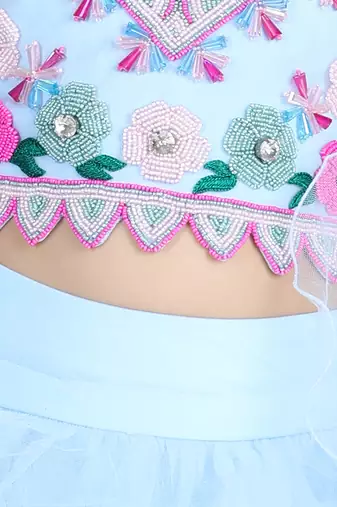 Sky blue handwork lehenga set