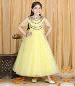 Yellow embroidered anarkali