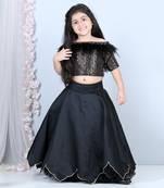Black sequence top lehenga set