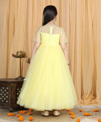 Yellow embroidered anarkali 4
